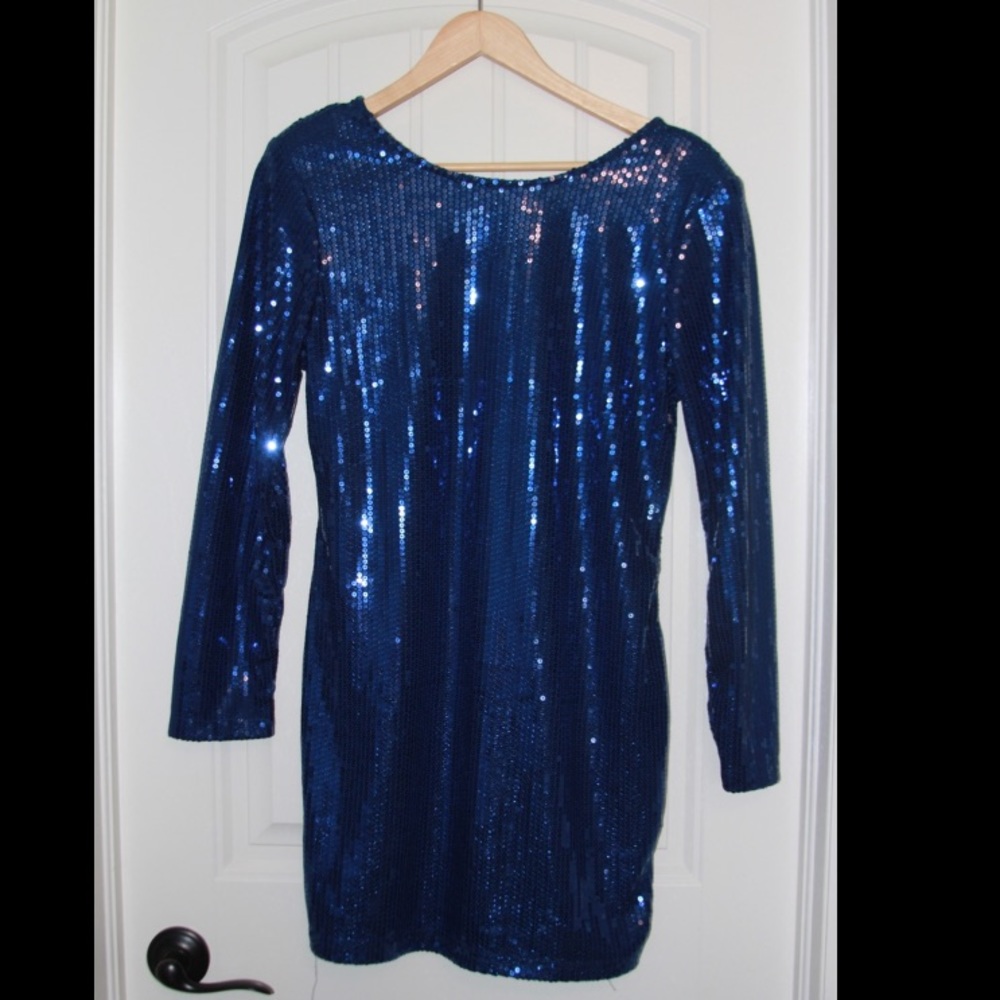 VENUS Blue Sequin Elegant Formal Dress